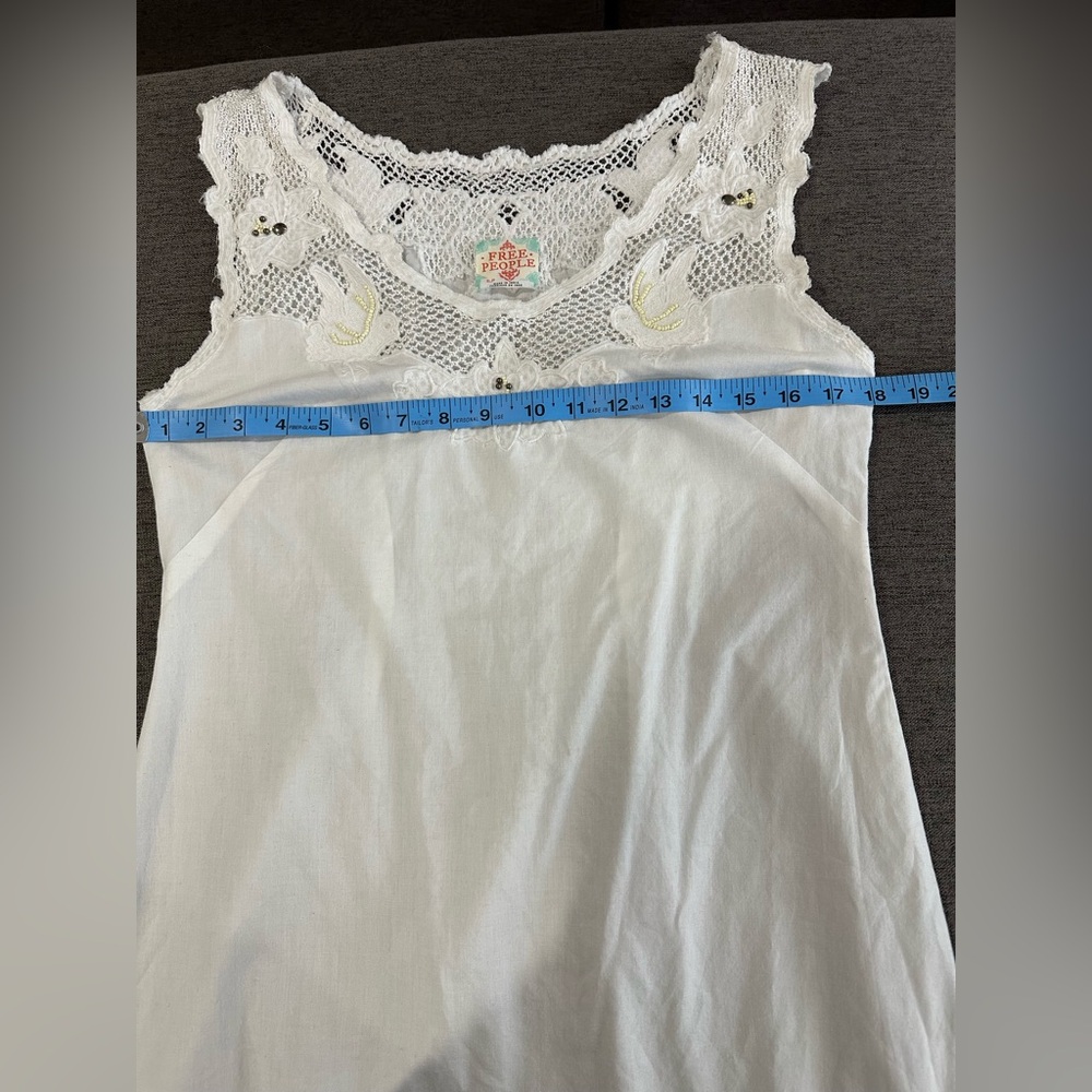 Free People White Crochet and Lace Detail Dress - Picture 7 of 8